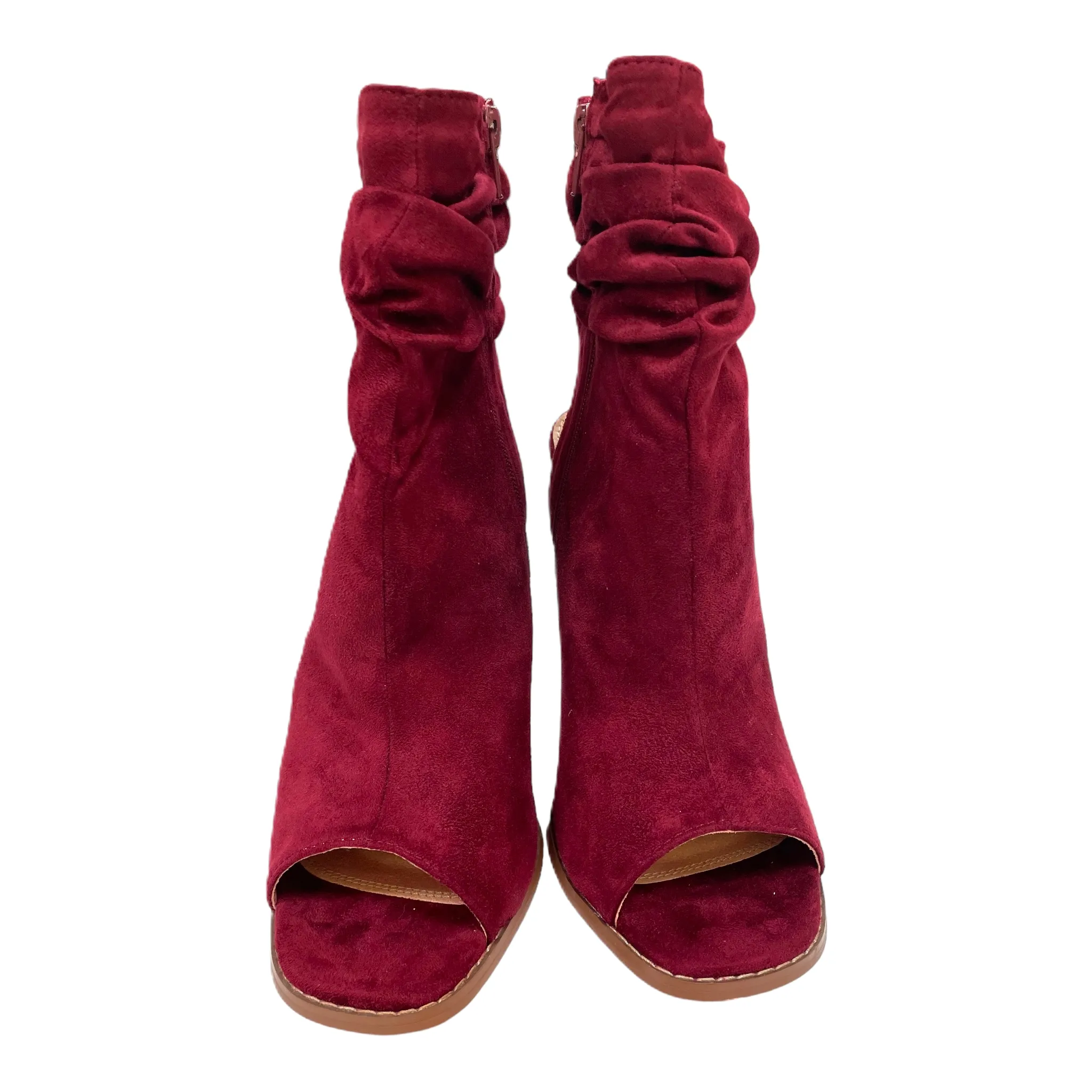 Red Boots Ankle Heels By Liliana, Size: 8.5