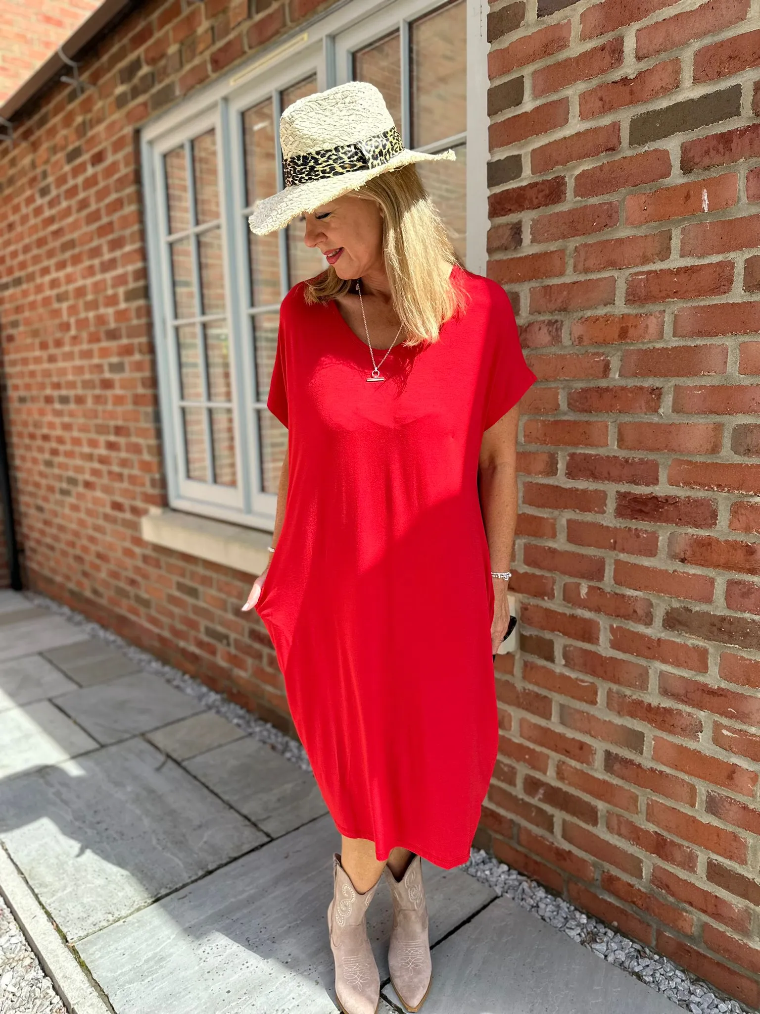 Red Tilletts T-Shirt Dress Tammy