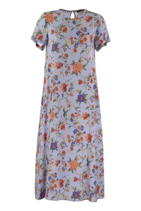 REVERE - PRINTED SILK T-SHIRT DRESS