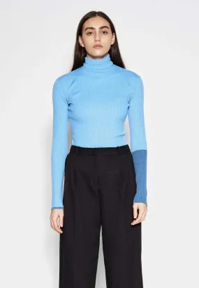 Rib Turtleneck - Blue