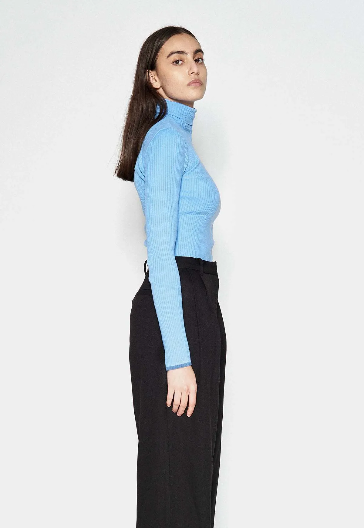 Rib Turtleneck - Blue