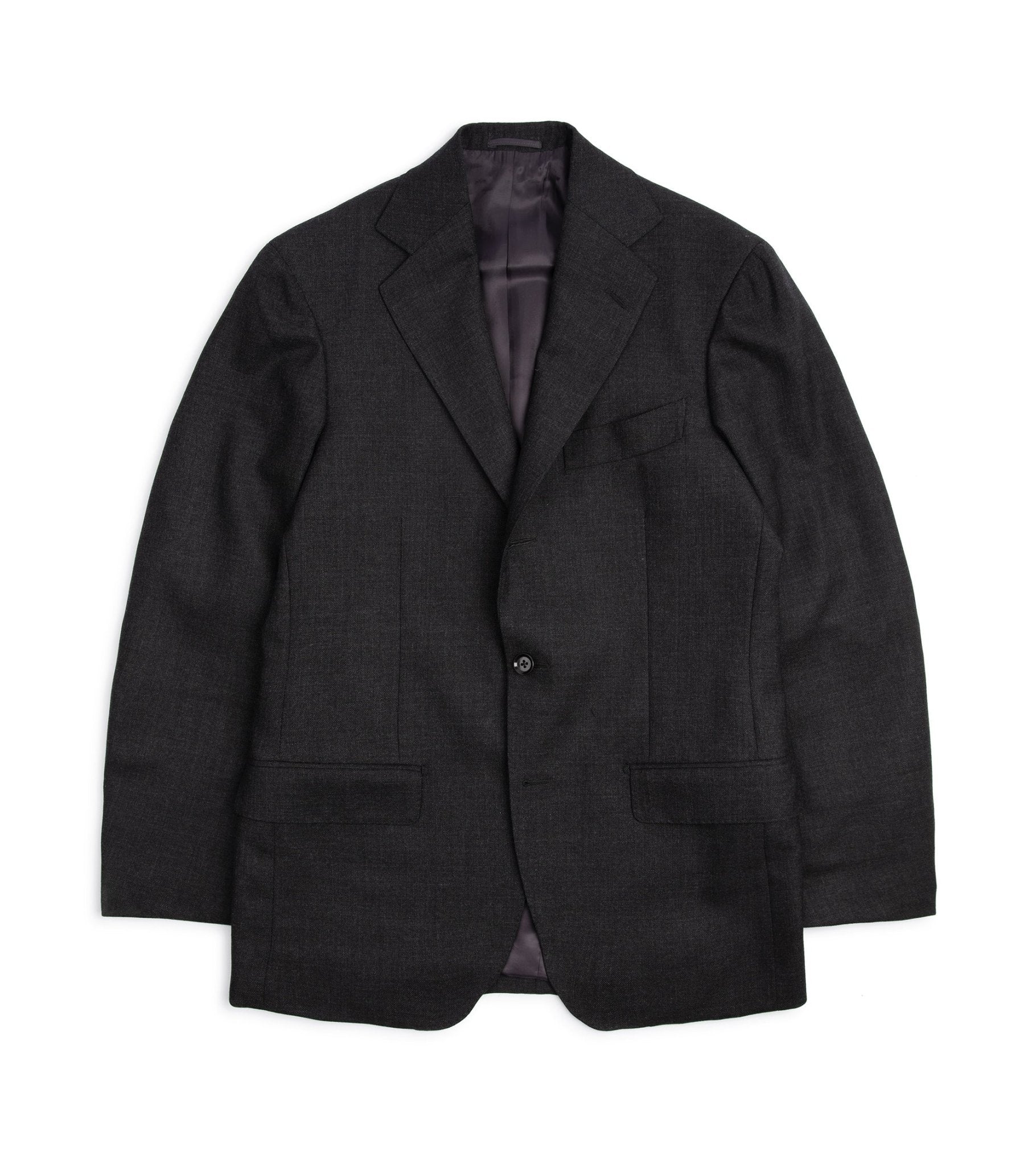 Ring Jacket Calm Twist Wool Suit: Charcoal