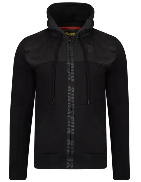 Ringspun Harvington Zip Up Plain Hoodie Black