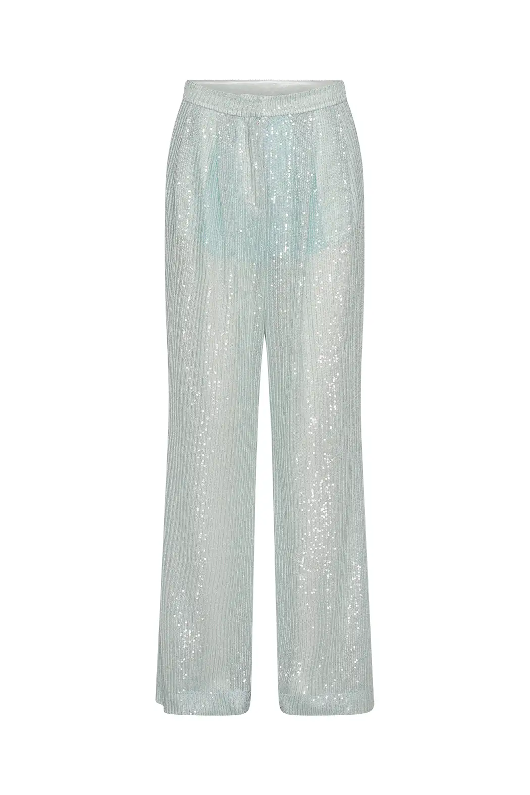 Rotate - Sequins Low Waist Pants - Wan Blue