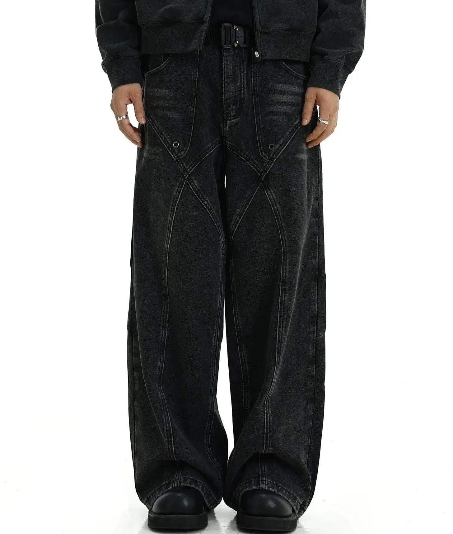 RT No. 10829 BLACK RODEO DENIM JEANS