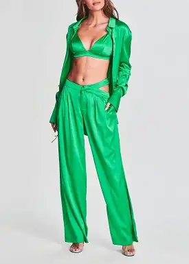 Ser.o.ya - Zarri Silk Pant - Kelly Green