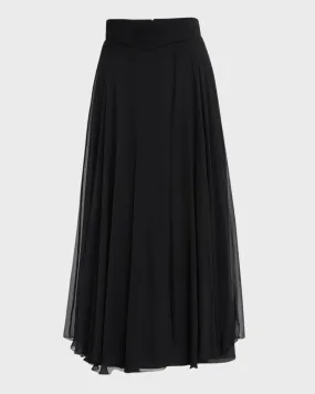 Seta Sheer Chiffon Midi Skirt 