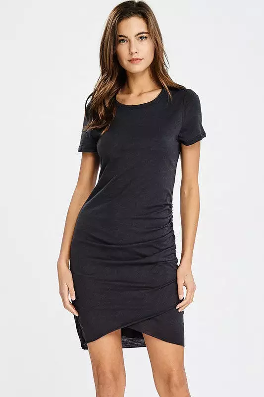 Side Ruche T-Shirt Dress