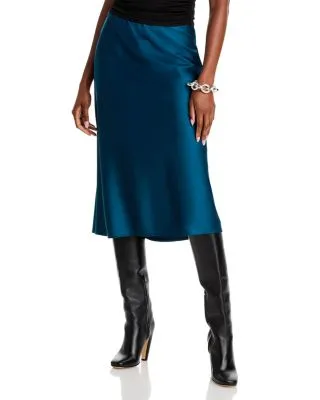 Single Thread Satin Bias Midi Skirt