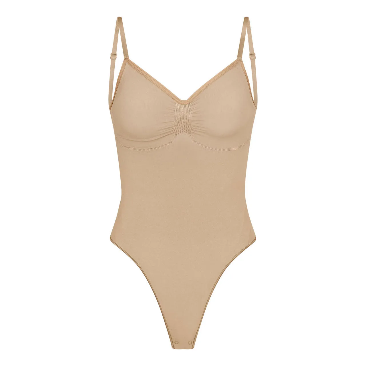 SKIMS SEAMLESS SCULPT Low Back Thong Bodysuit Clay - Beige