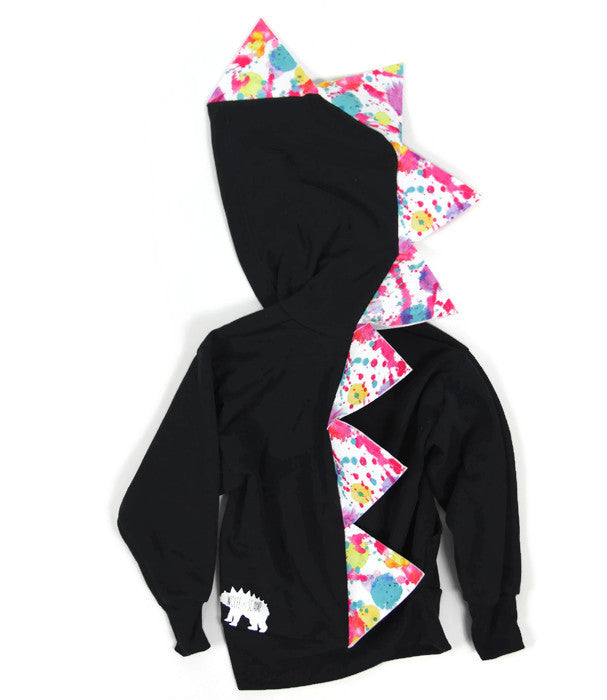 Splatter Paint Dinosaur Spike Hoodie