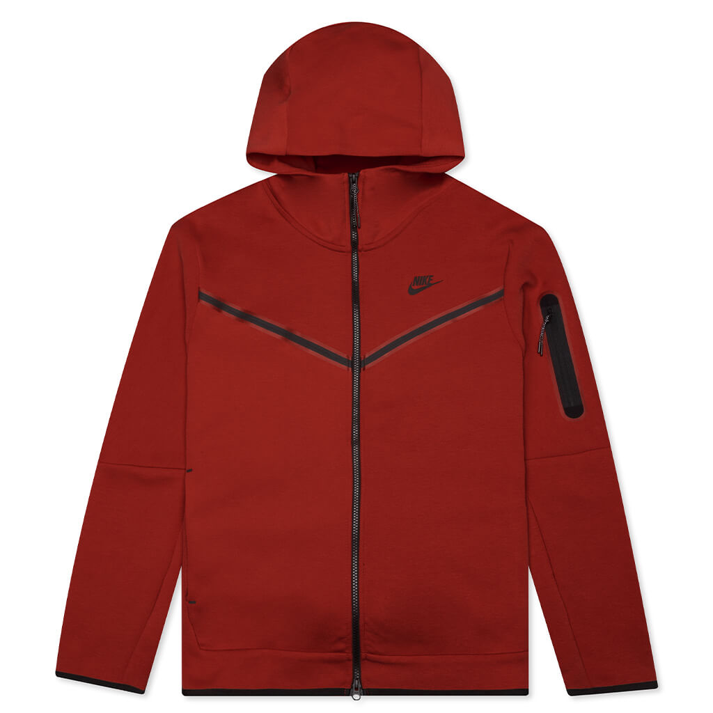 Sportswear Tech Fleece Full Zip Up Hoodie - Gym Red/Black