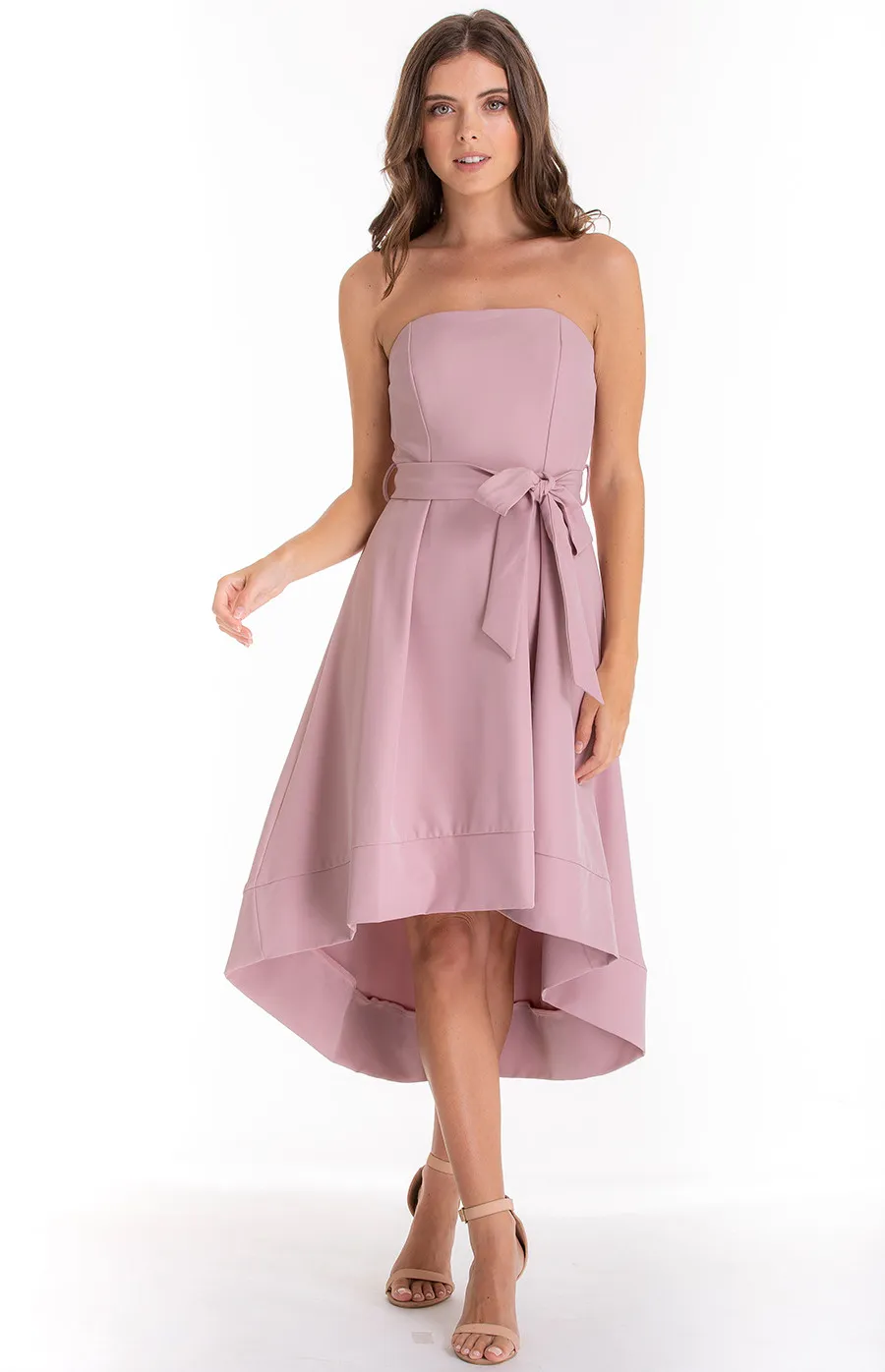 Strapless Dress with Asymmetric Hem (ADR864A) 