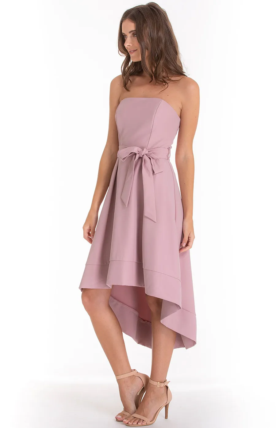 Strapless Dress with Asymmetric Hem (ADR864A) 