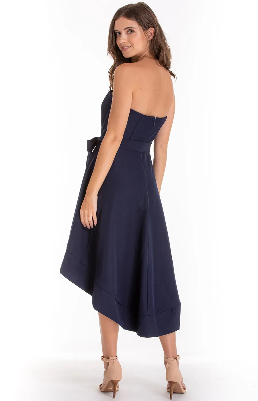 Strapless Dress with Asymmetric Hem (ADR864A) 