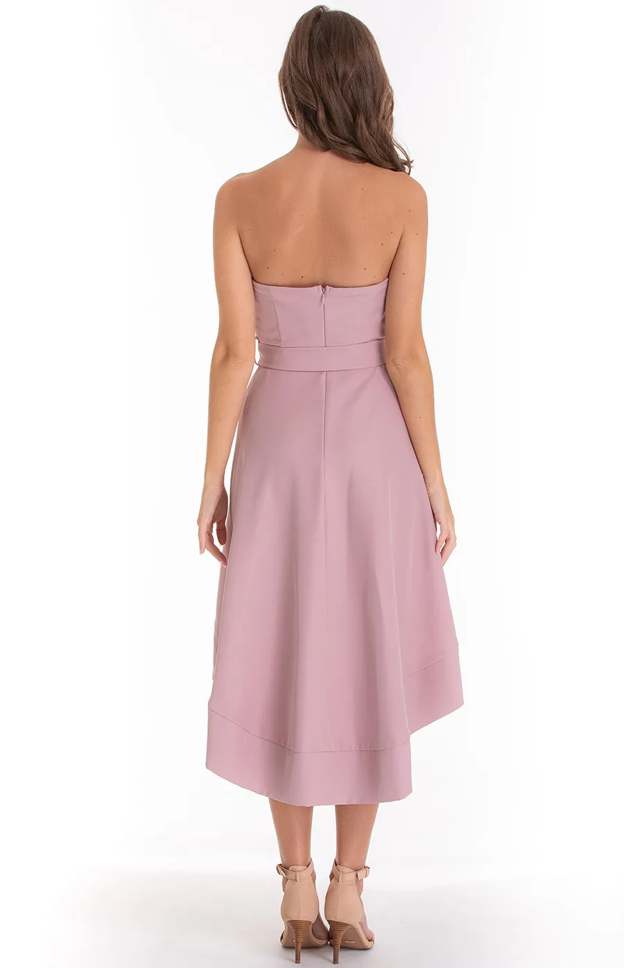 Strapless Dress with Asymmetric Hem (ADR864A) 