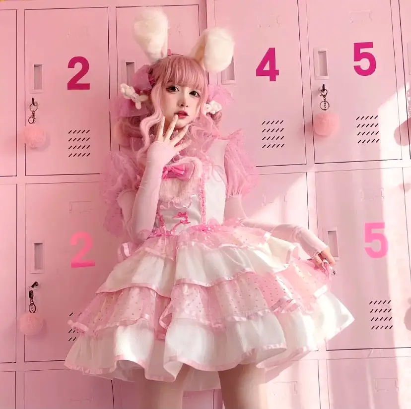 Sweet rabbit Peach bunny Lolita dress