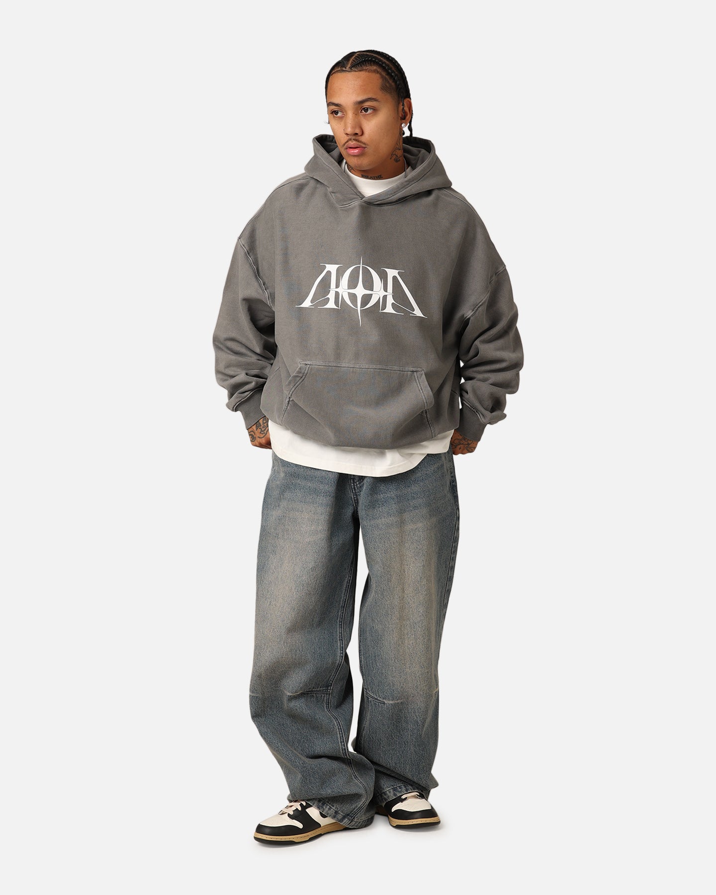 The Anti Order AOA Premium Hoodie Washed Charcoal