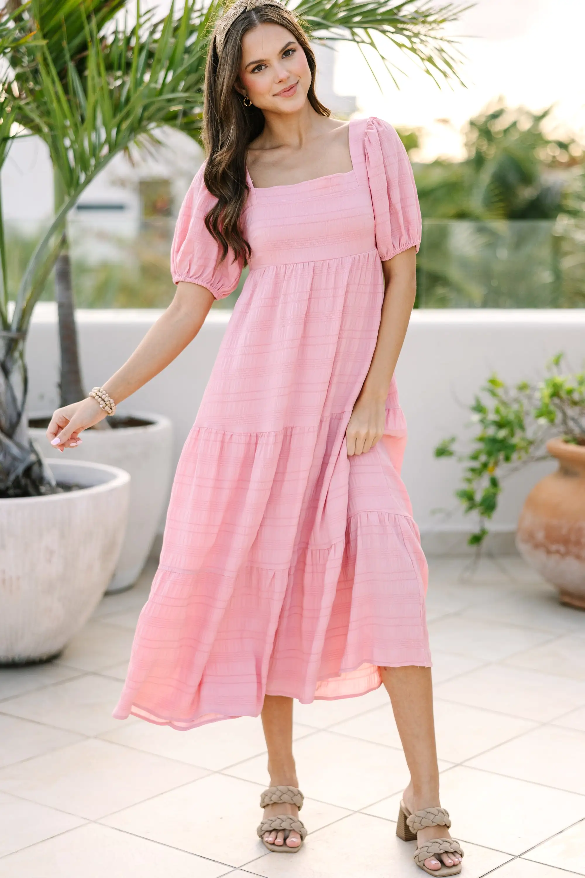 Think About It Mauve Pink Midi Dress