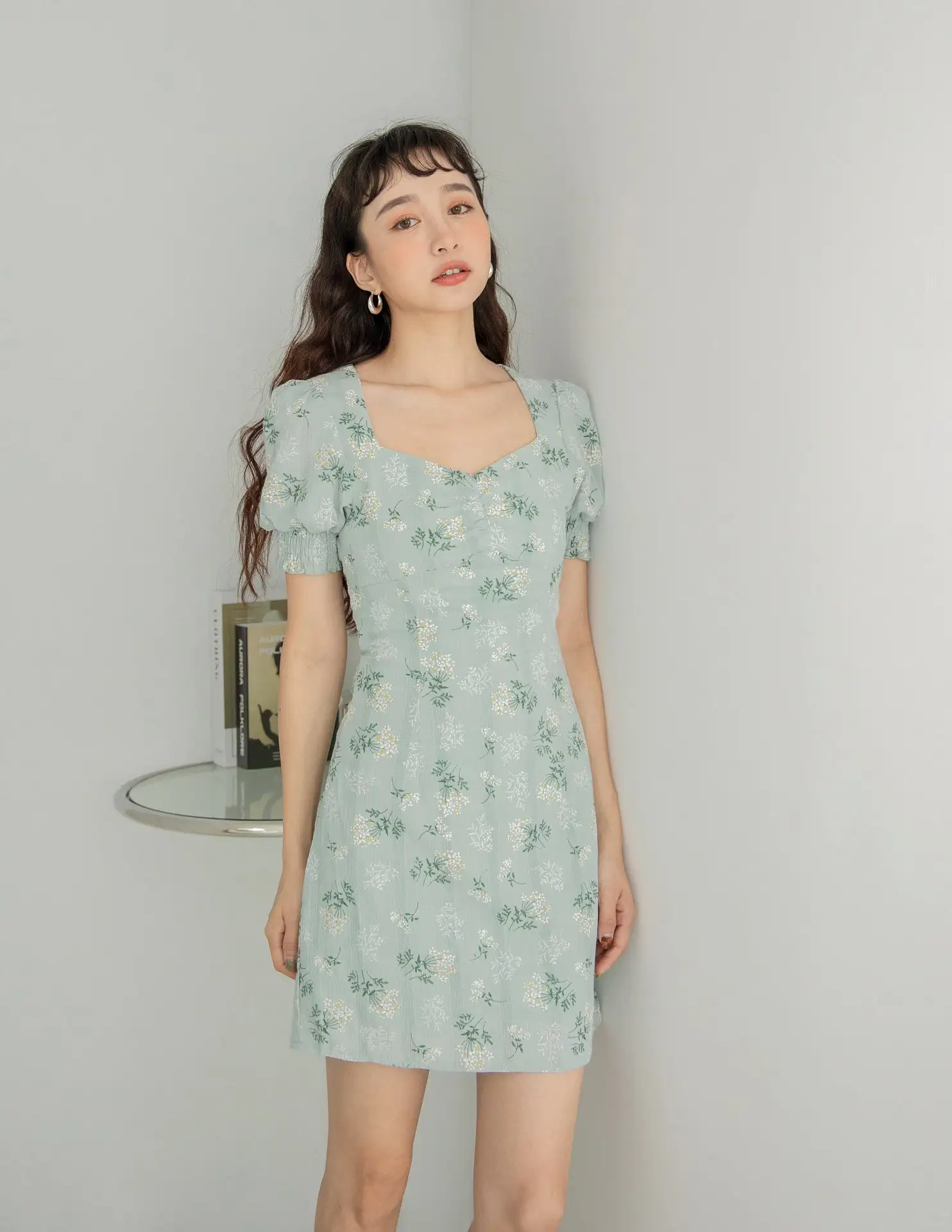 Trixie Floral Dress in Sage