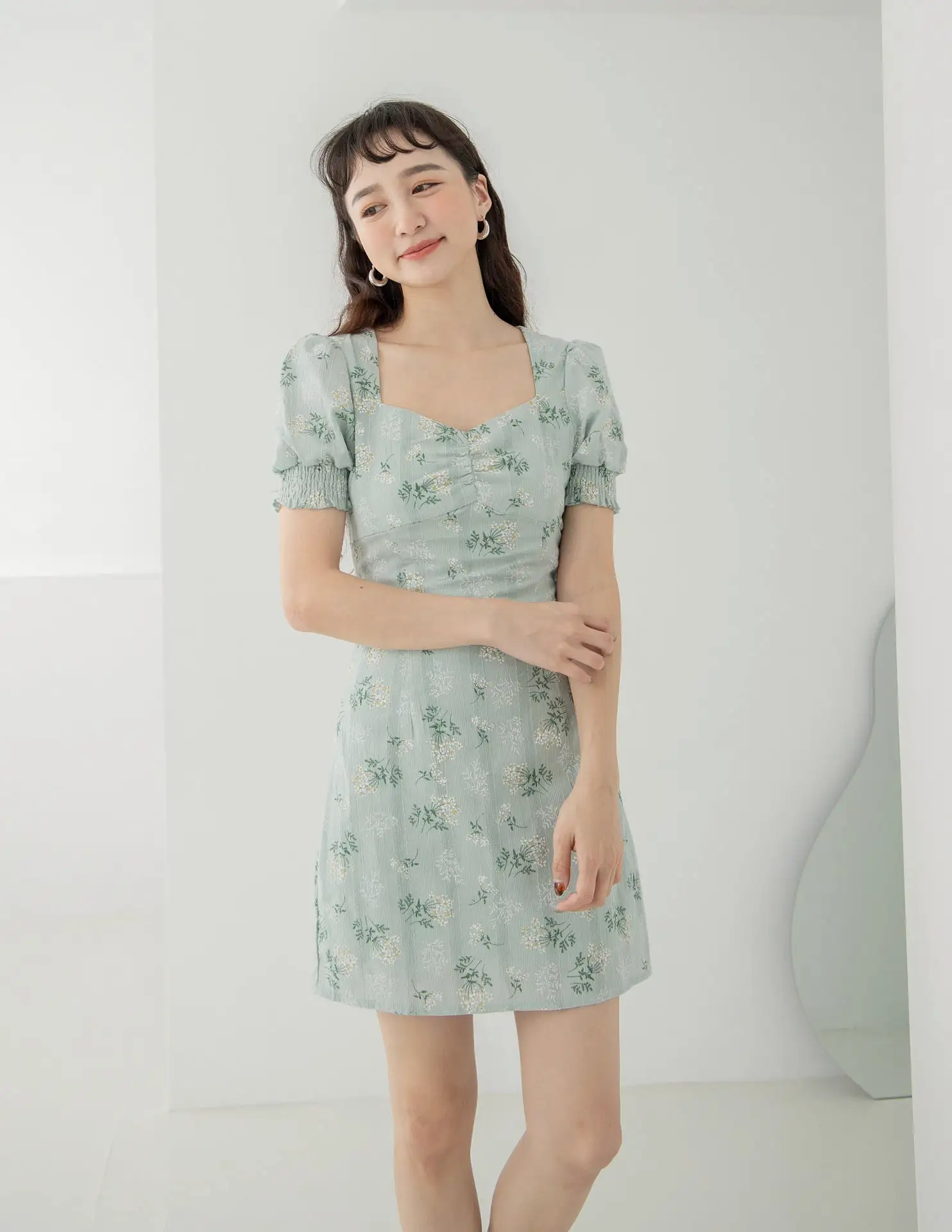 Trixie Floral Dress in Sage