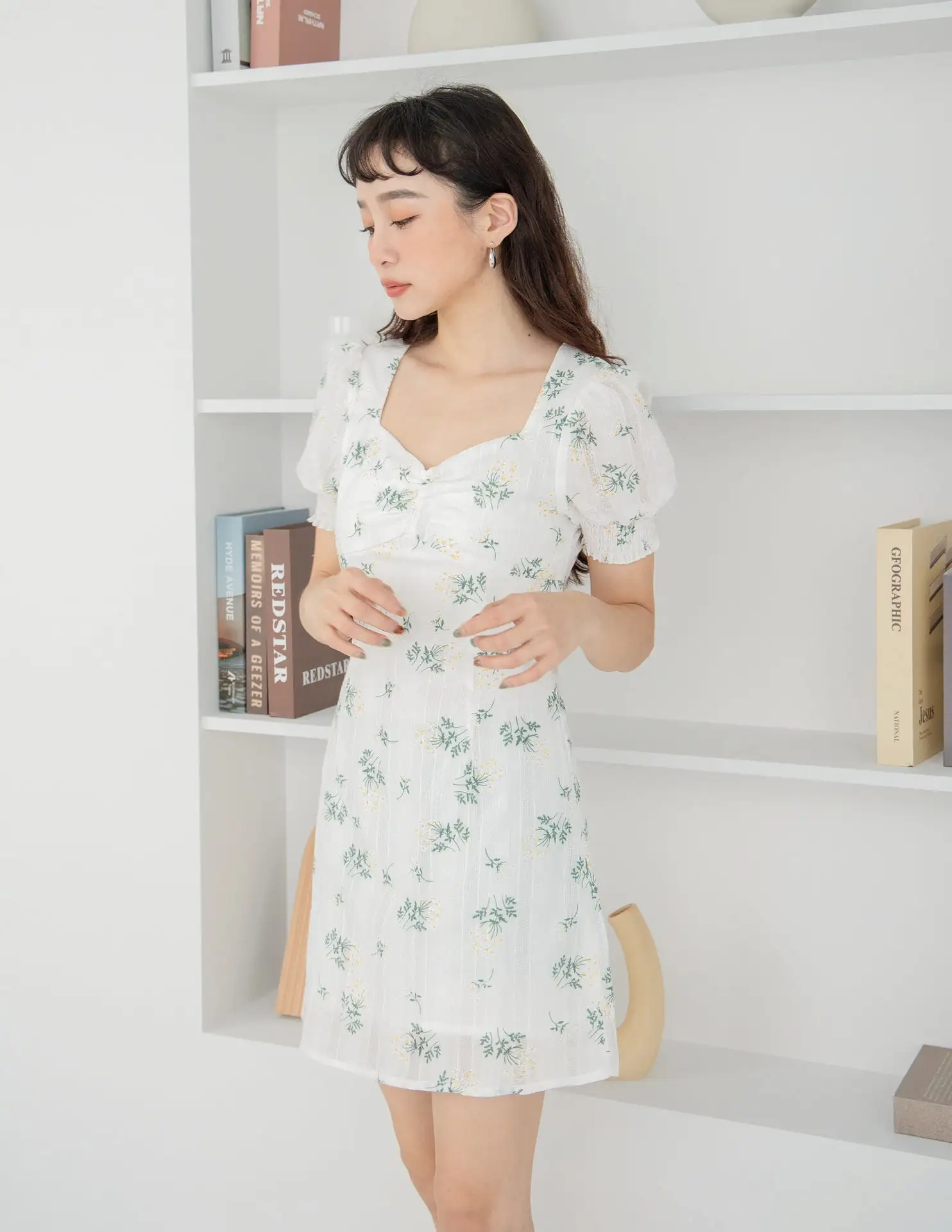 Trixie Floral Dress in White