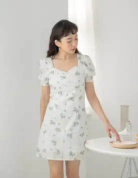 Trixie Floral Dress in White