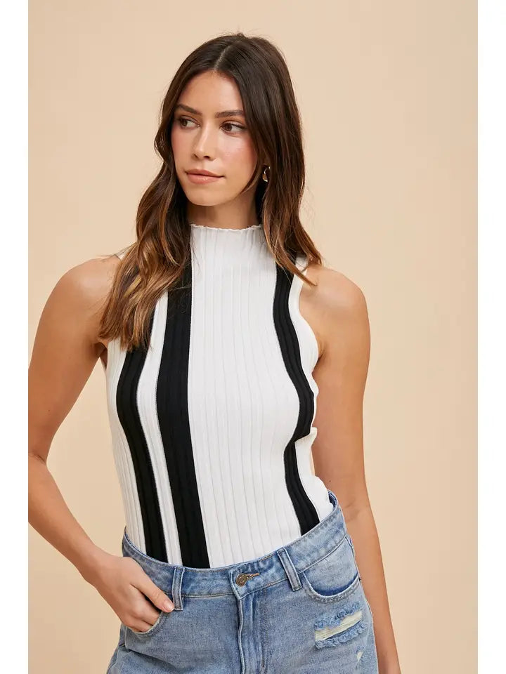 Valerie Vertical Stripe Mock Tank