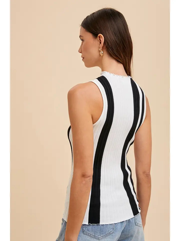 Valerie Vertical Stripe Mock Tank