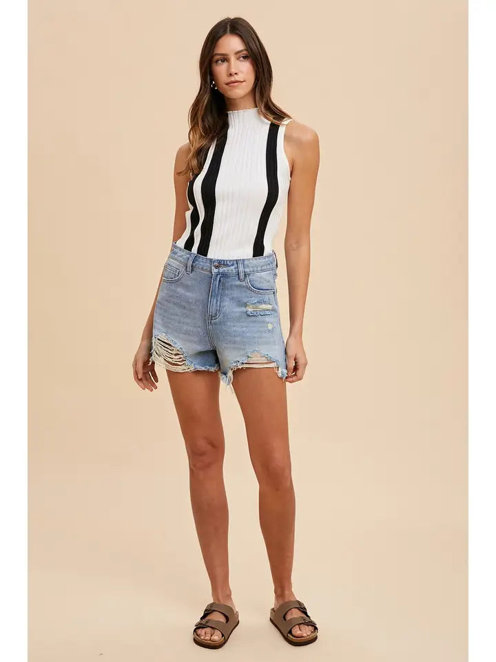 Valerie Vertical Stripe Mock Tank