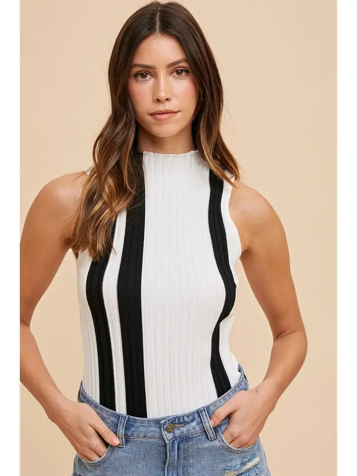 Valerie Vertical Stripe Mock Tank