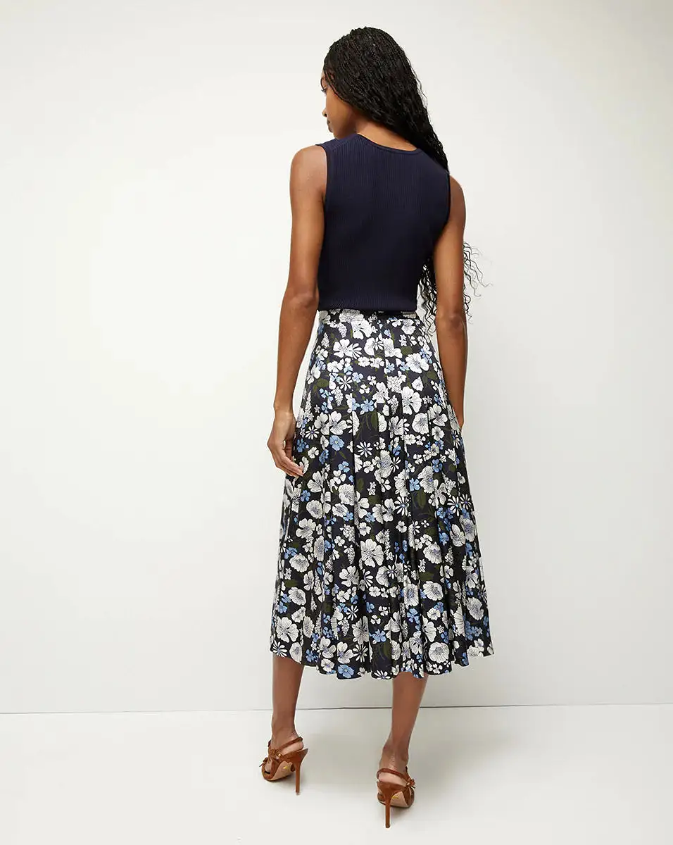 Veronica Beard - Norris Skirt - Navy Floral Multi