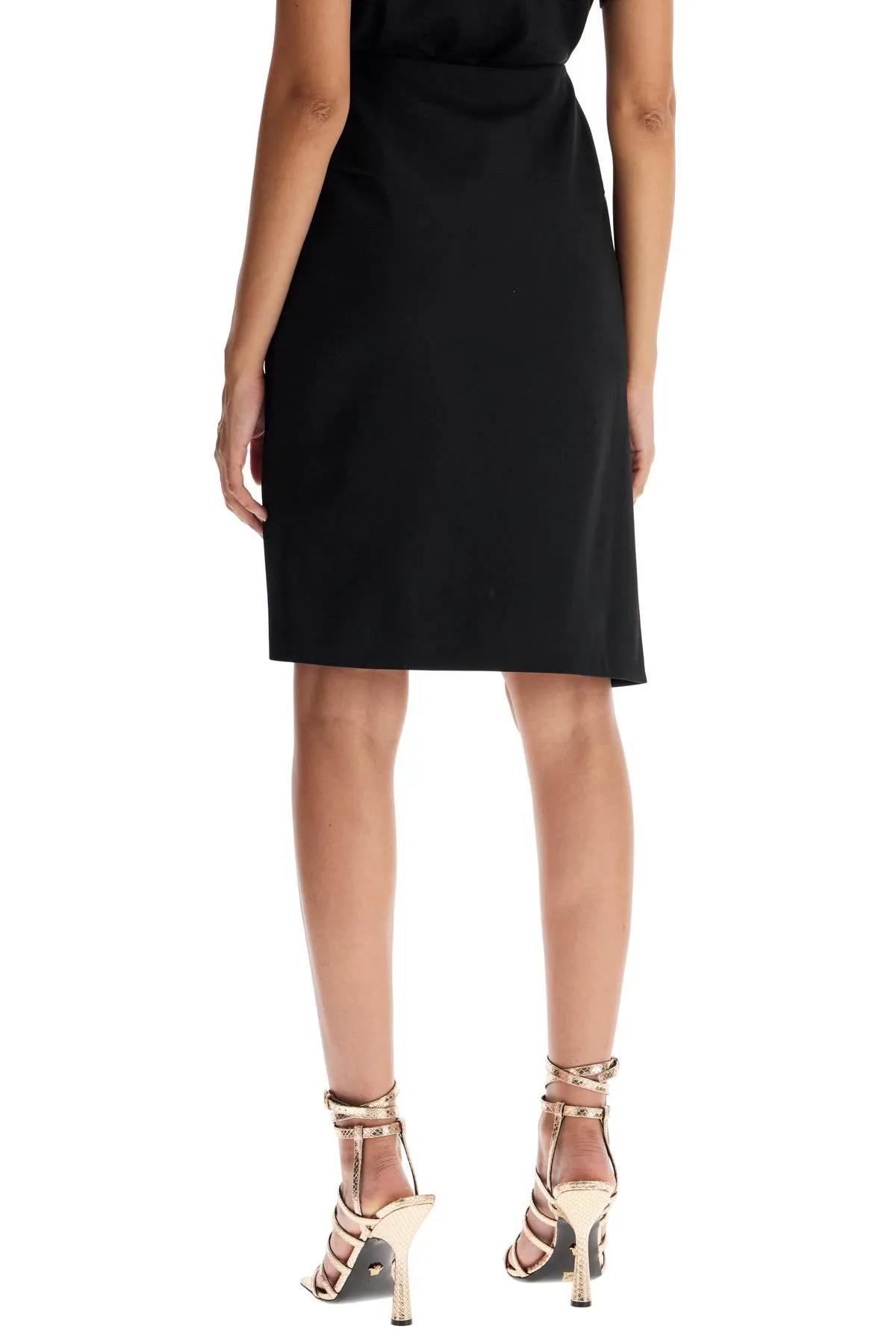 Versace Asymmetric Midi Skirt   Black