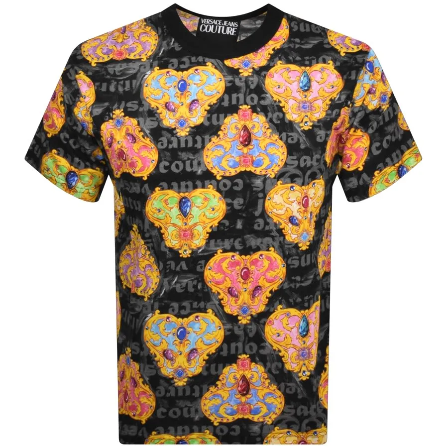 Versace Jeans Couture Heart T Shirt Black