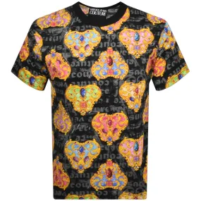 Versace Jeans Couture Heart T Shirt Black