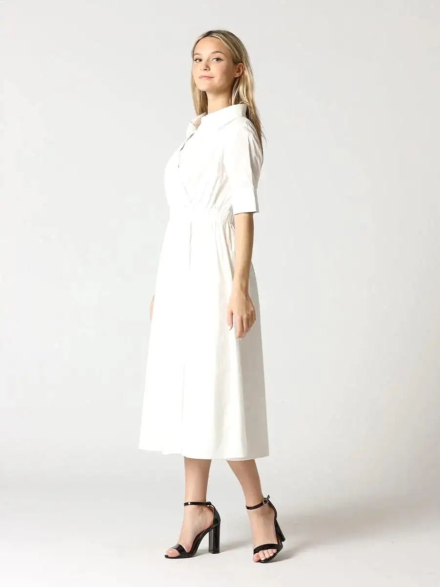 White Collared Shirt Dress