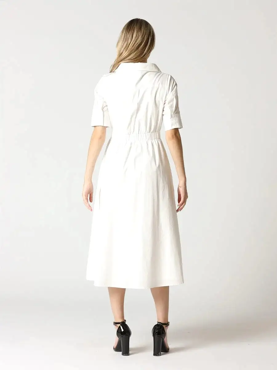 White Collared Shirt Dress