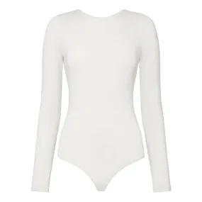 WOLFORD Memphis Dip Back Tanga Bodysuit - White