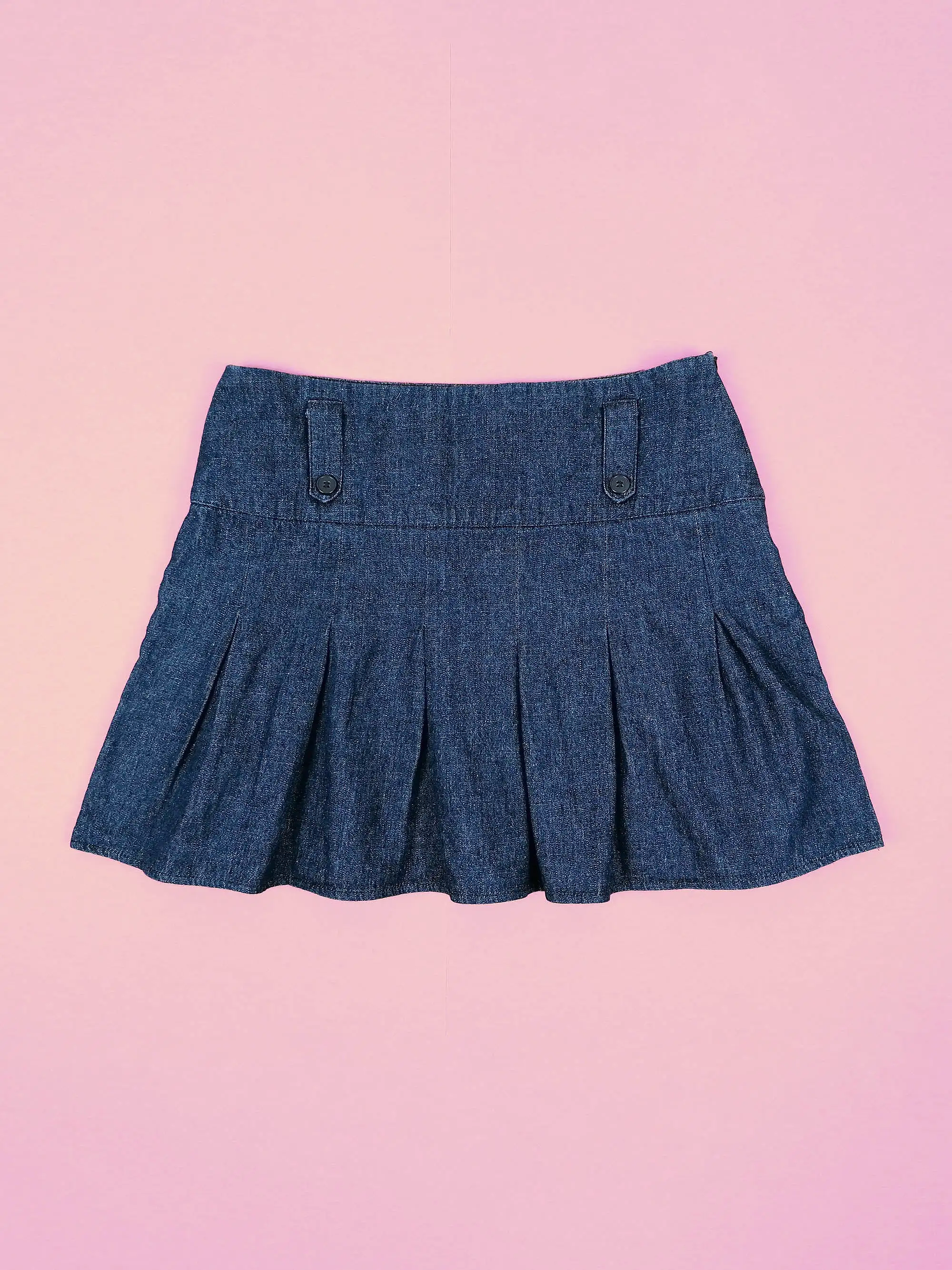 Y2K Denim mini-skirt with pleats - size M