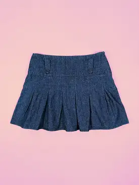 Y2K Denim mini-skirt with pleats - size M