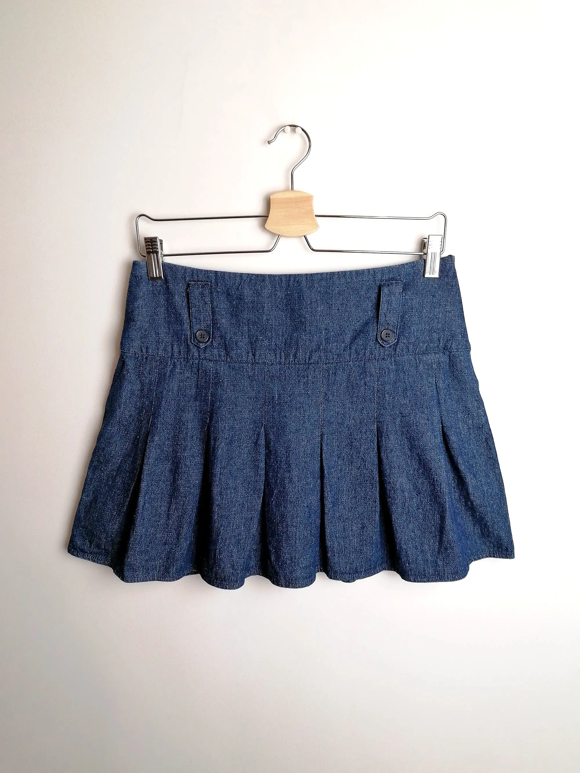 Y2K Denim mini-skirt with pleats - size M