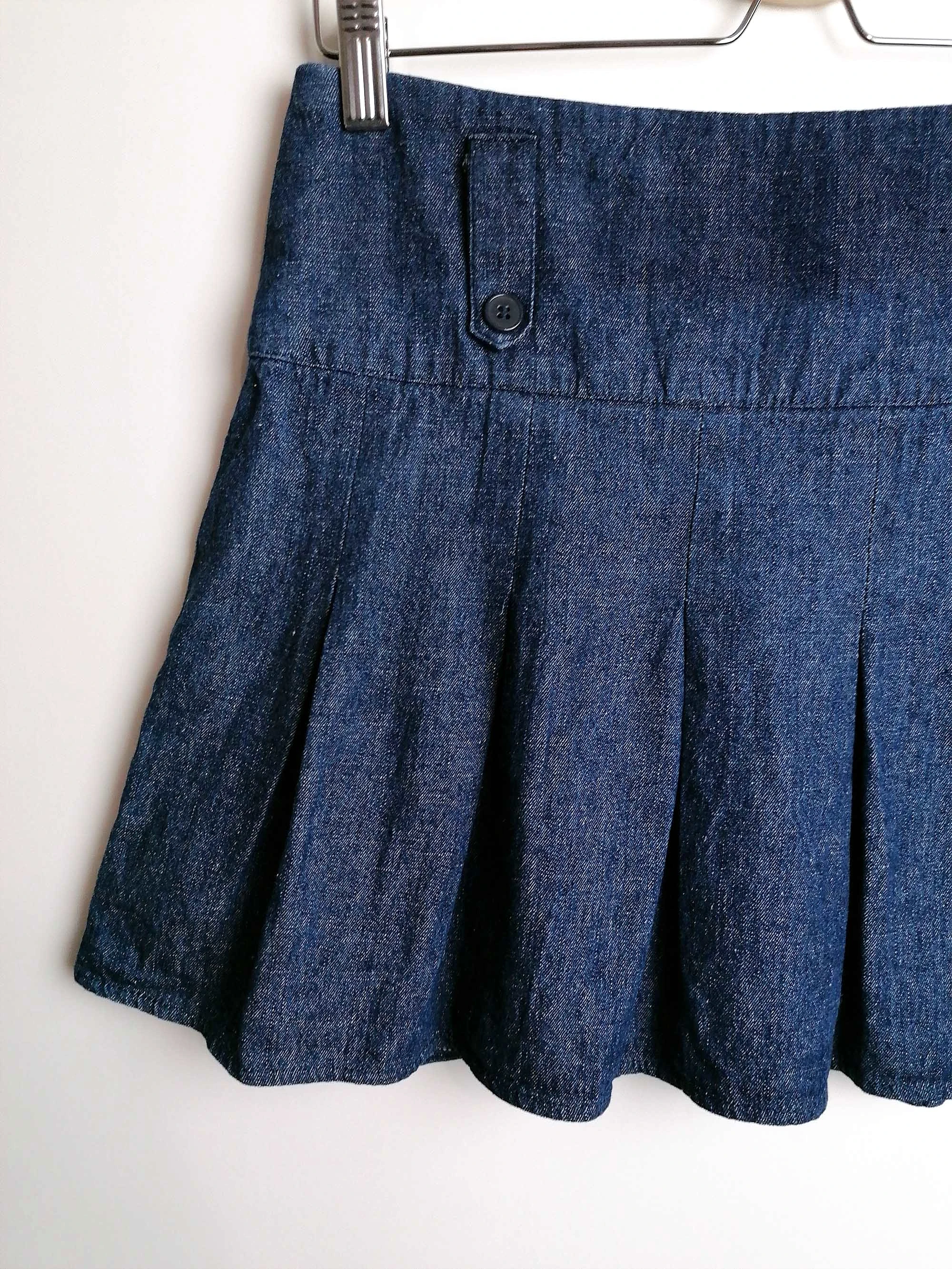 Y2K Denim mini-skirt with pleats - size M